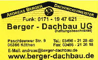 Visitenkarte Berger Dachbau